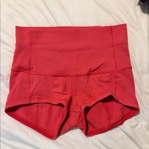 Women's coral High-Waisted Shorts